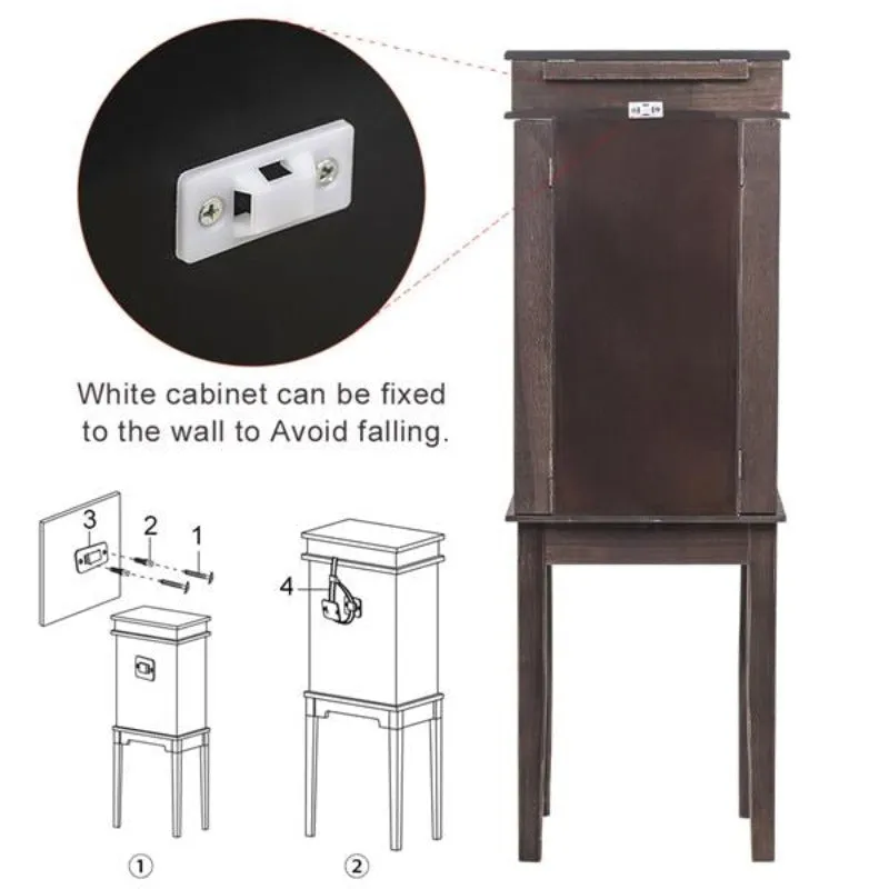 Five Draw Armoire Jewelry Cabinet