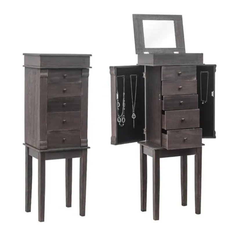 Five Draw Armoire Jewelry Cabinet