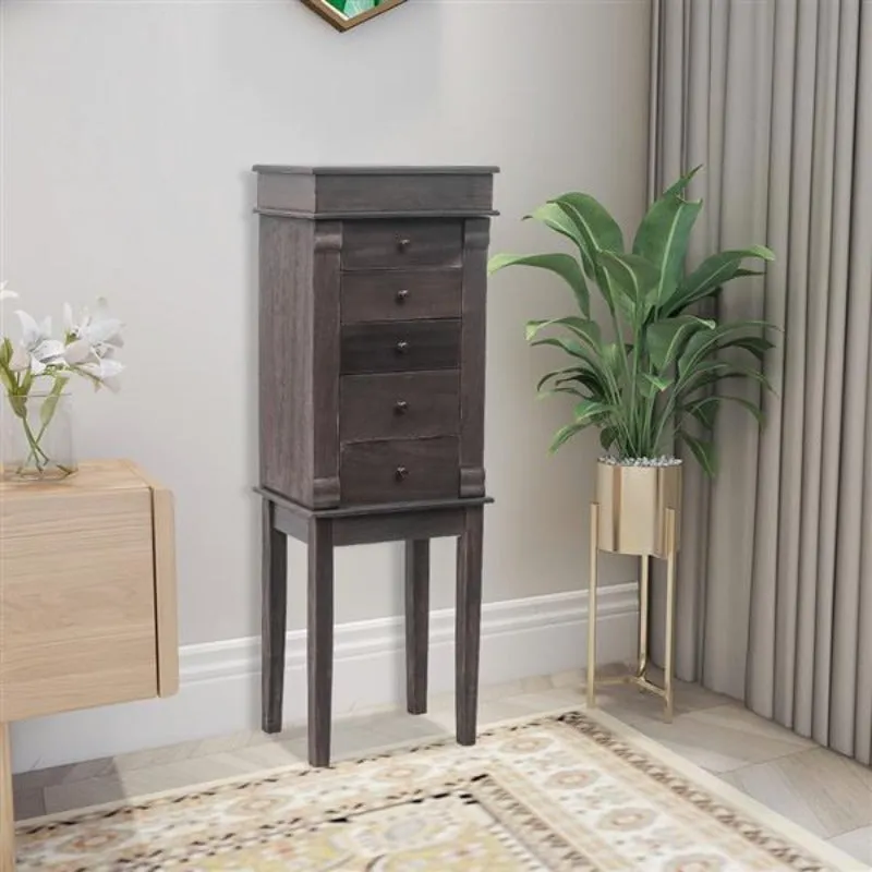 Five Draw Armoire Jewelry Cabinet