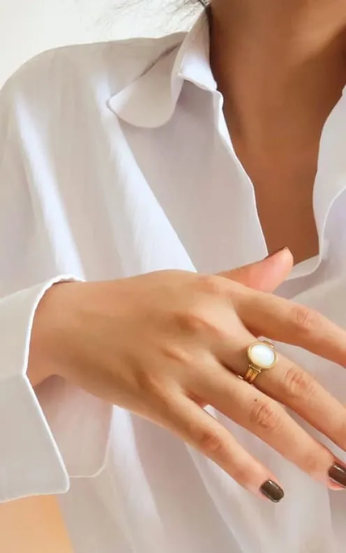 Flânerie - Jade Classic Shell Stone Ring
