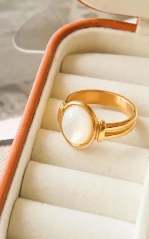 Flânerie - Jade Classic Shell Stone Ring