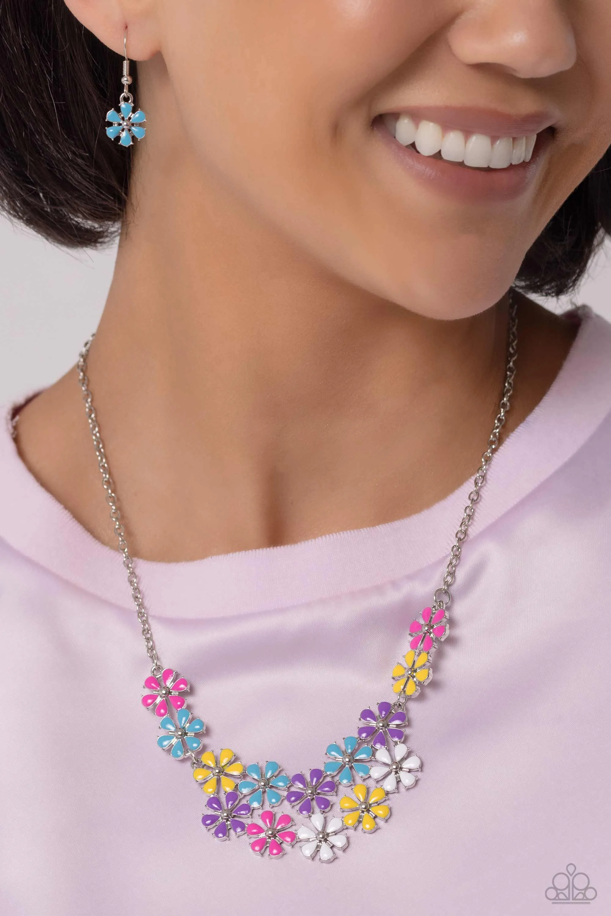 Floral Fever - Multi - Colorful Flower Paparazzi Short Necklace