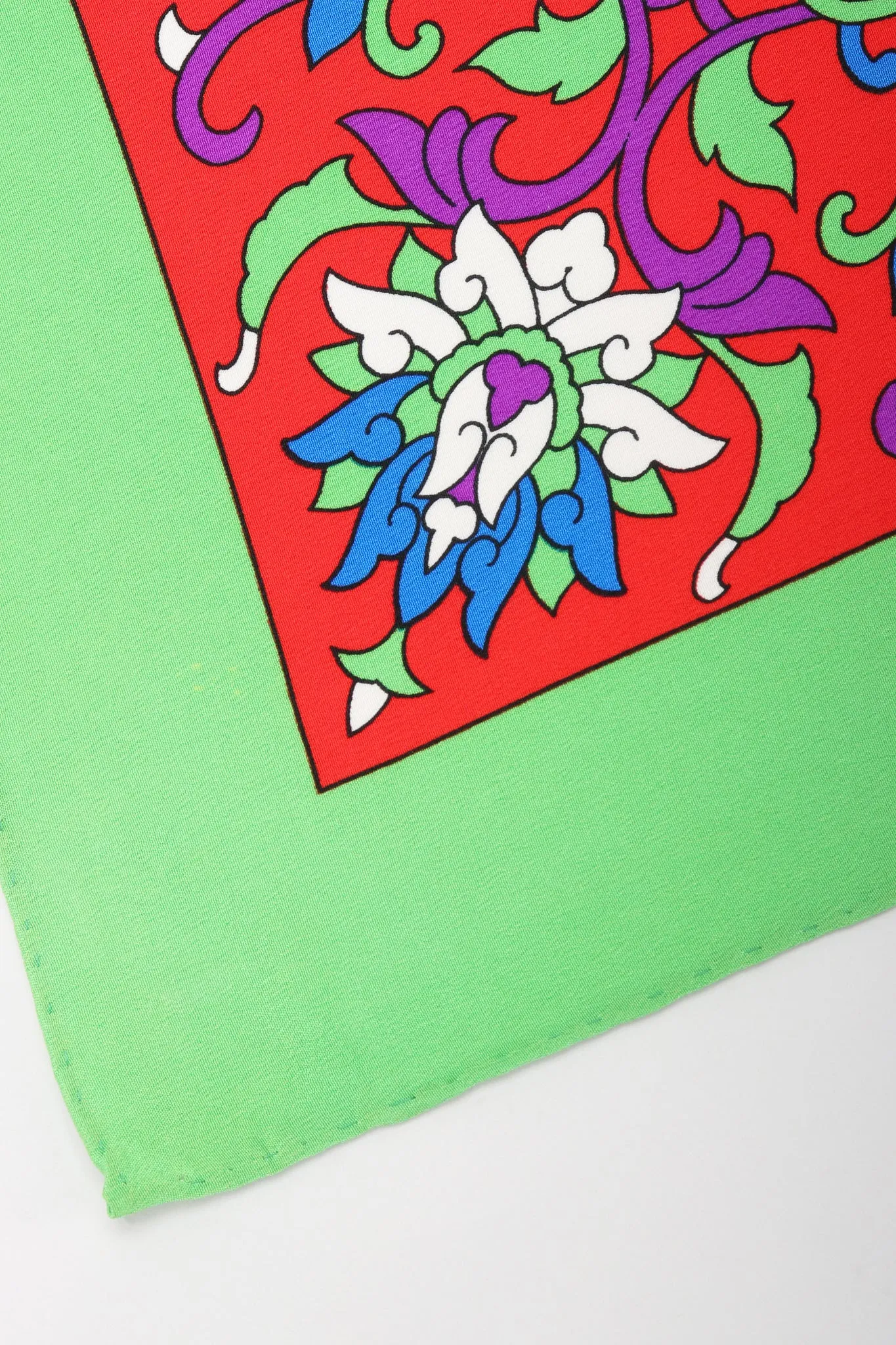 Flourish Border Silk Scarf