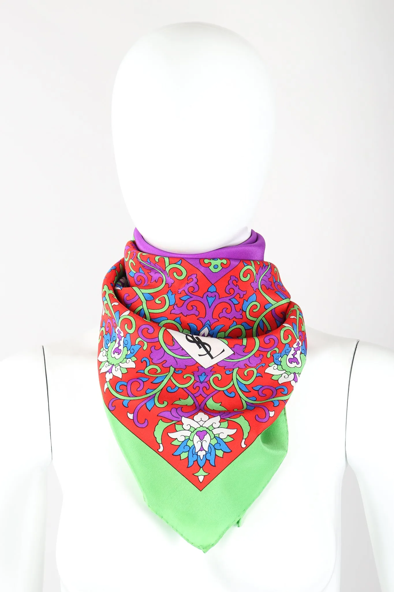 Flourish Border Silk Scarf