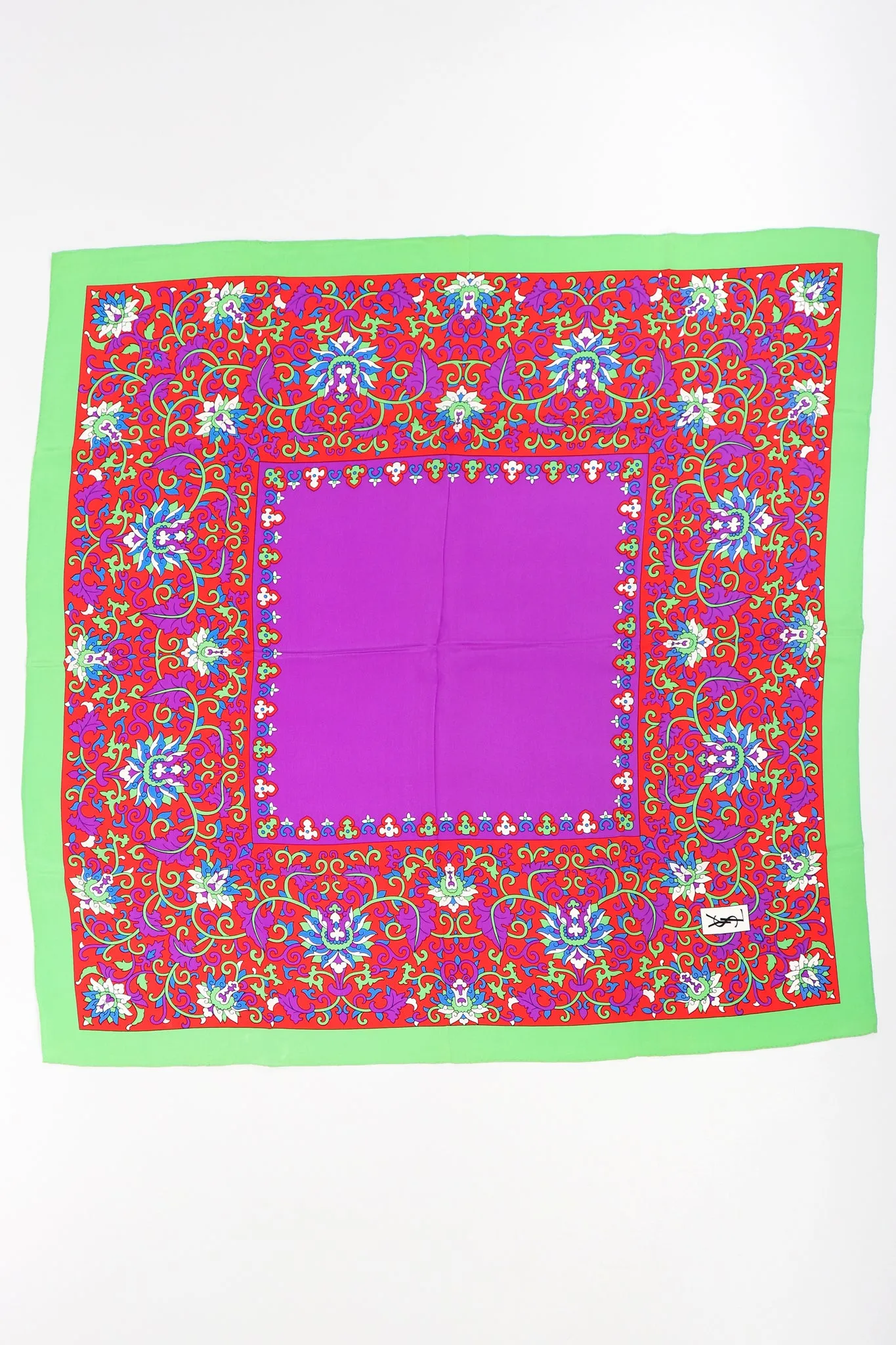 Flourish Border Silk Scarf