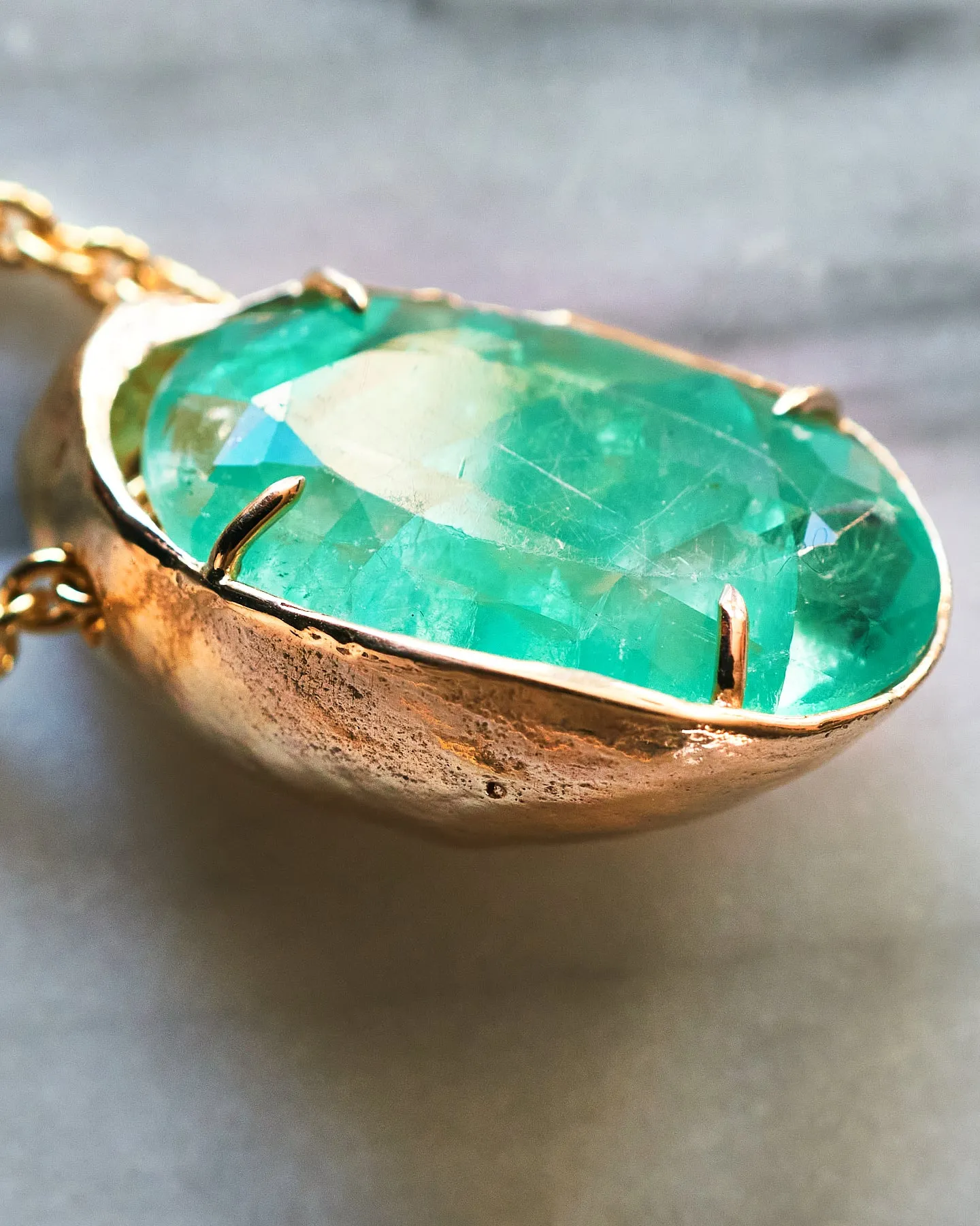 Fluorite Positive Energy In a Slipper Shell Necklace