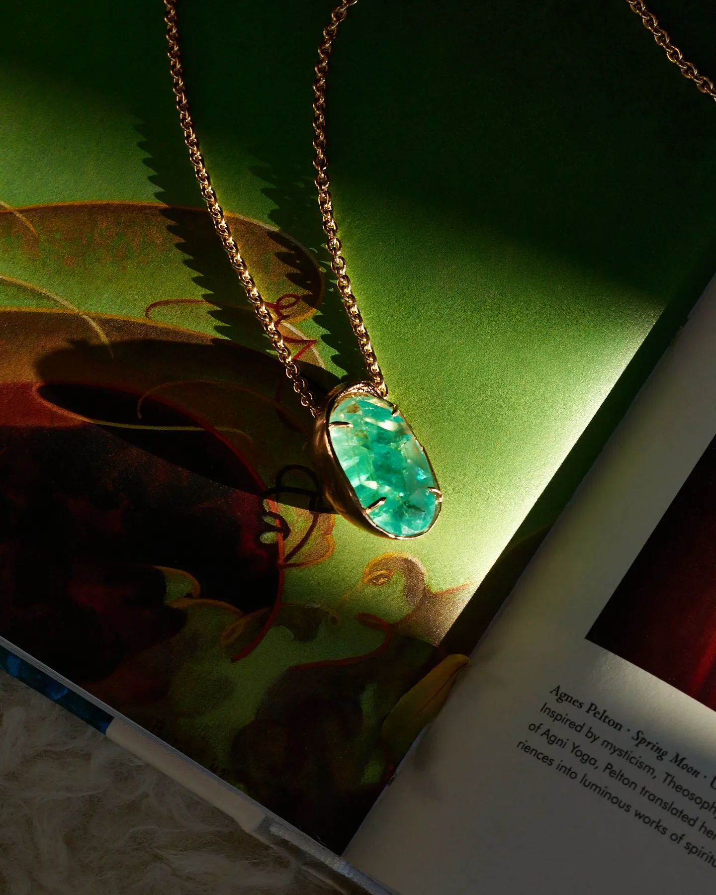 Fluorite Positive Energy In a Slipper Shell Necklace