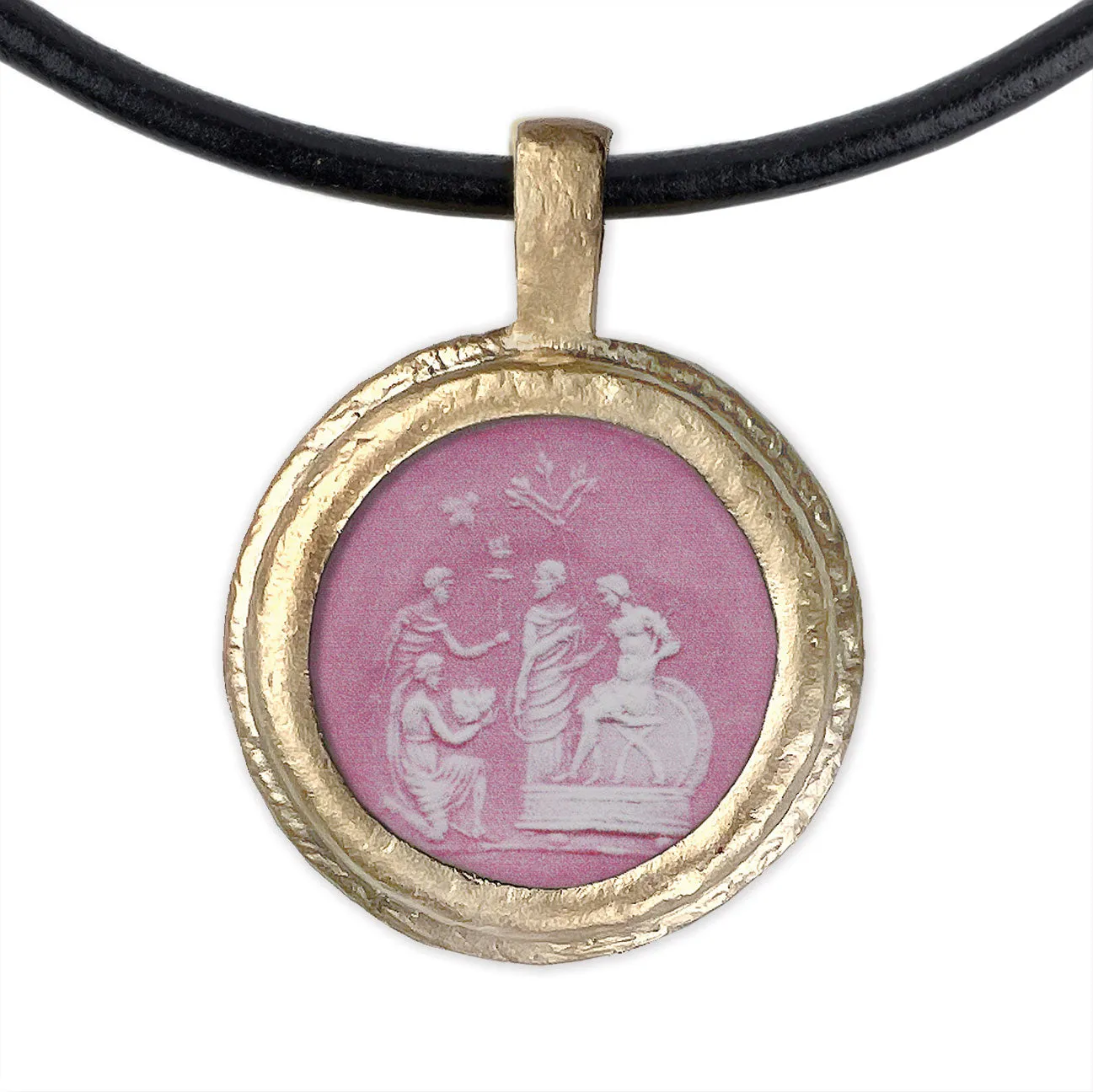 Fob Necklace, Pink Intaglio