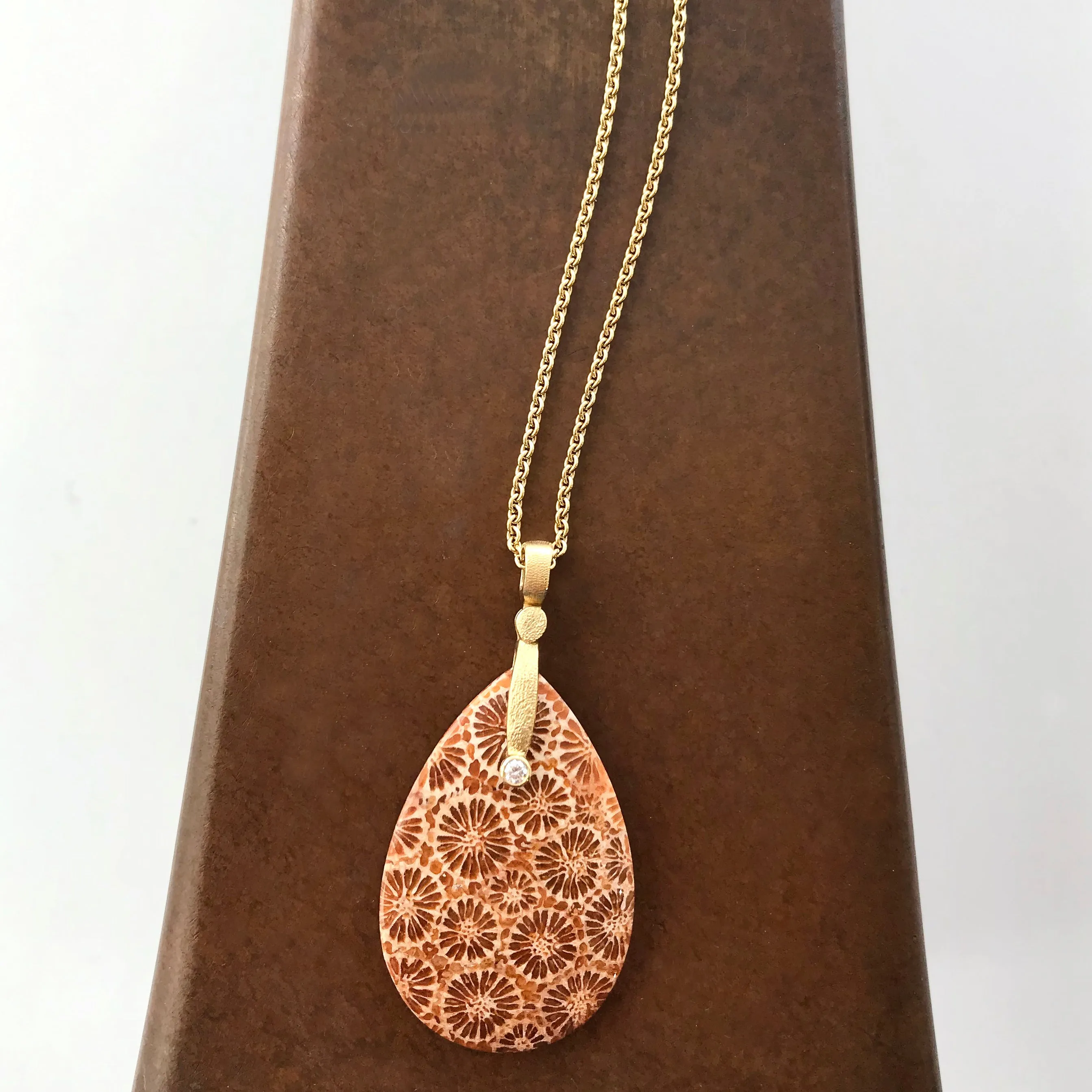 Fossilized Coral Pendant (No Chain)
