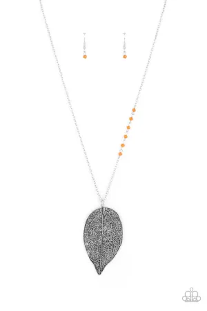 Frond Fantasy Orange Paparazzi Necklace