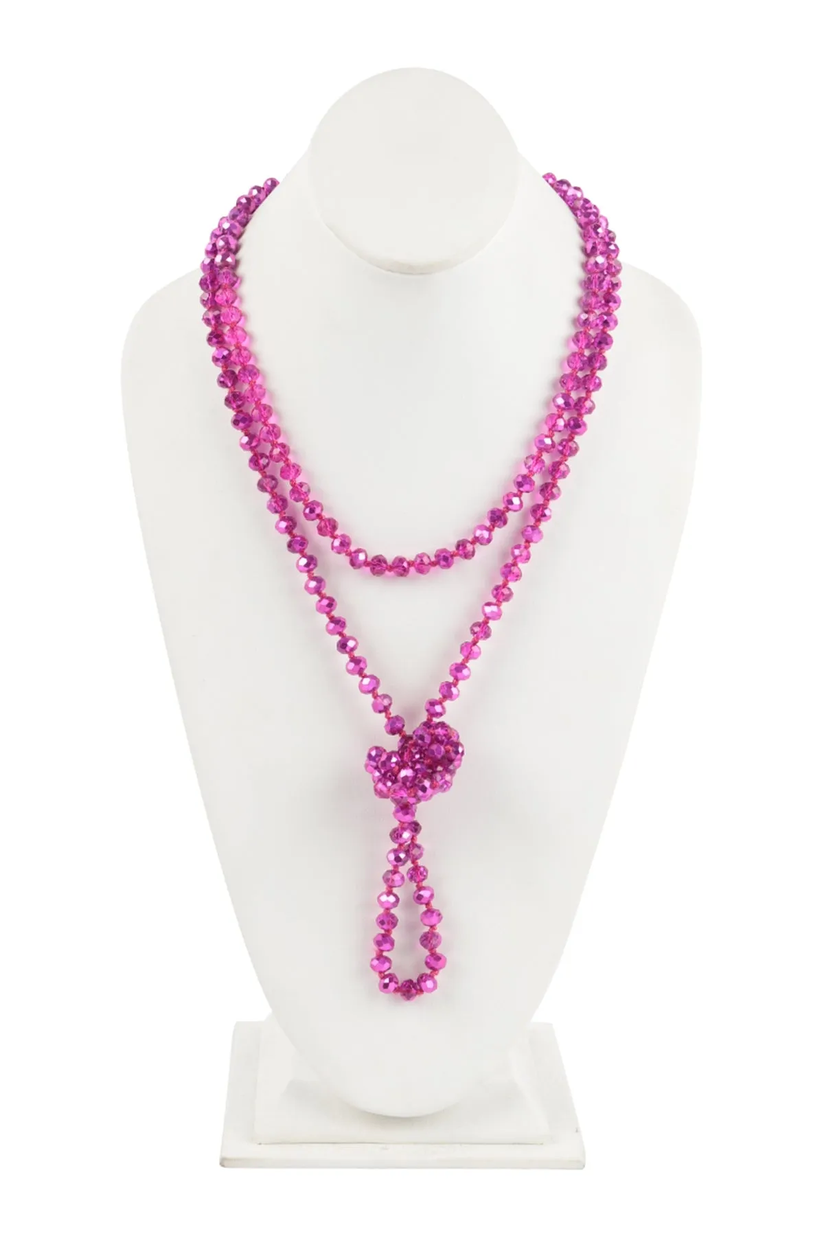 Fuchsia 2 Longline Hand Knotted Necklace - Pack of 6