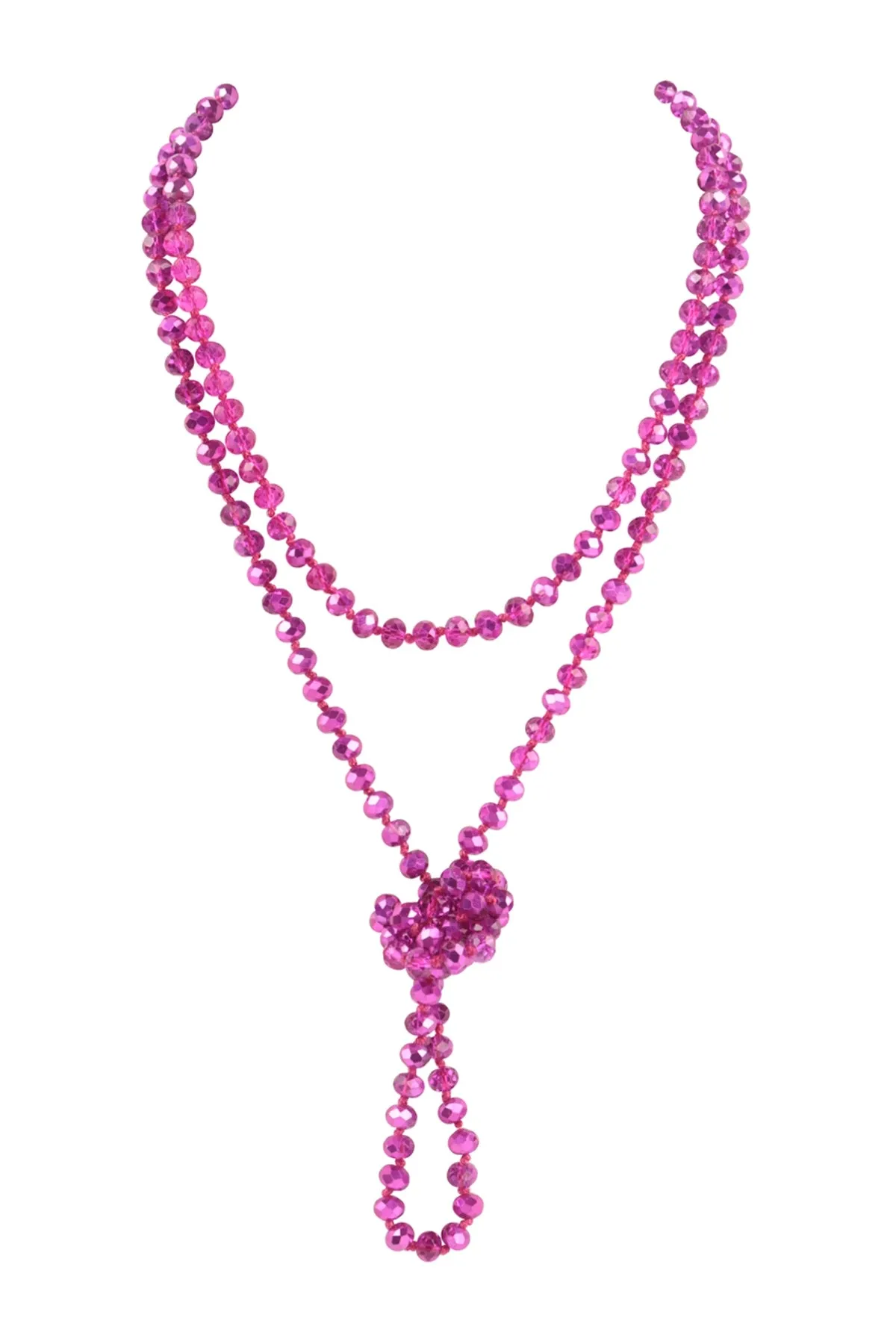 Fuchsia 2 Longline Hand Knotted Necklace - Pack of 6