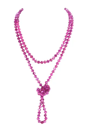 Fuchsia 2 Longline Hand Knotted Necklace - Pack of 6
