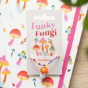 Funky Fungi Mushroom Pendant Beaded Necklace