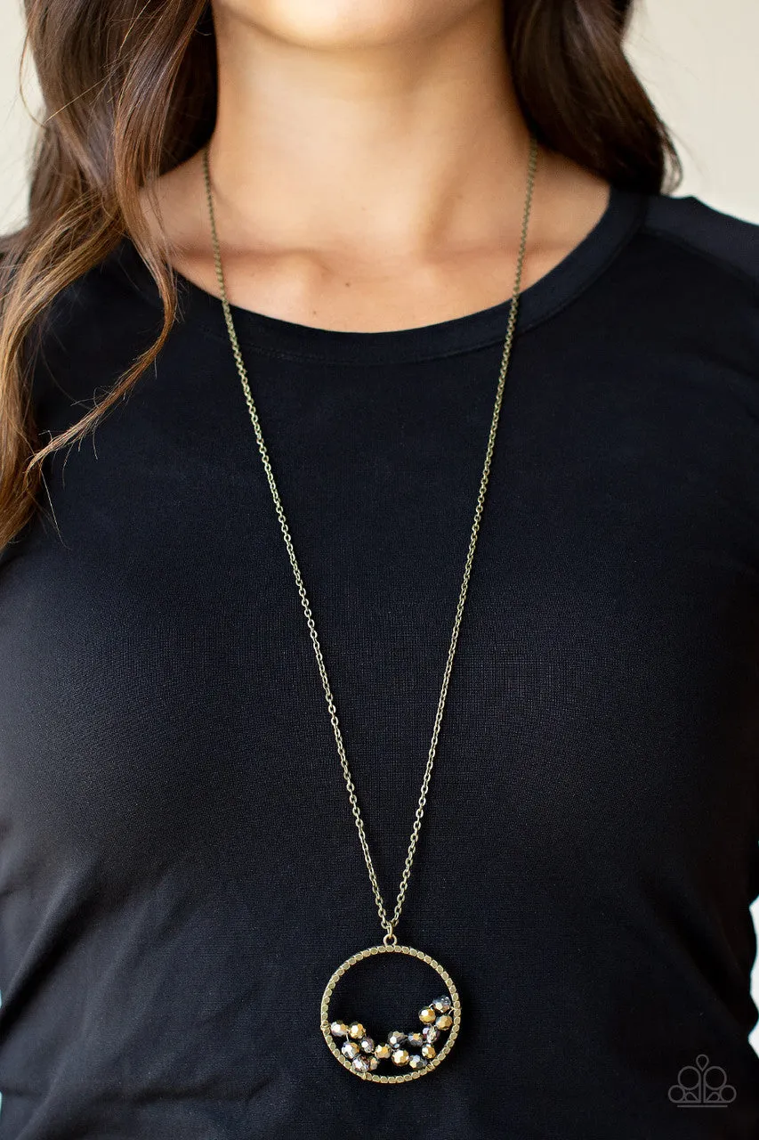 Galactic Glow Brass Paparazzi Necklace