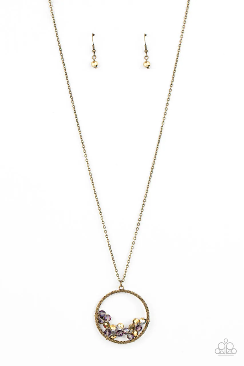 Galactic Glow Brass Paparazzi Necklace