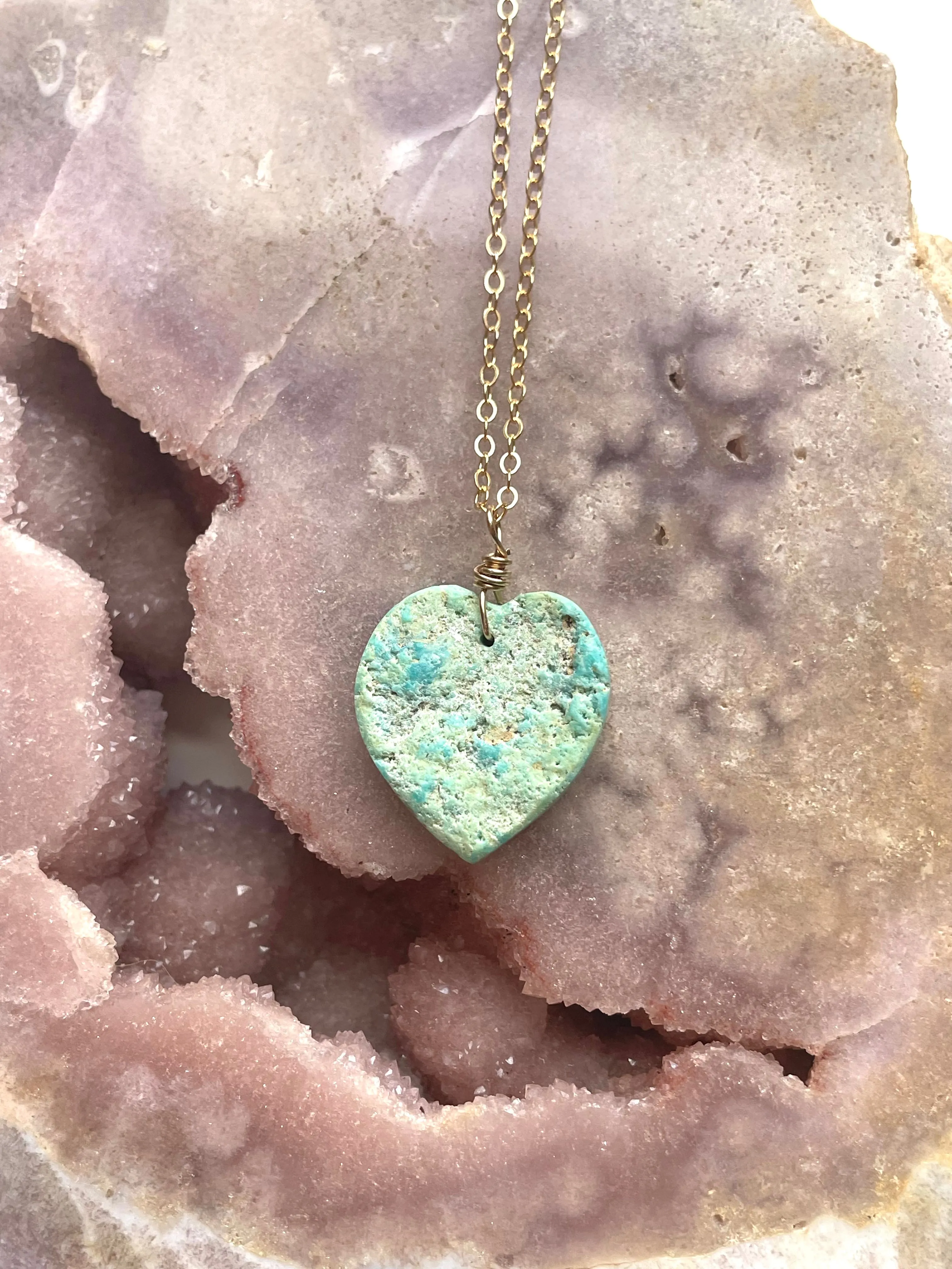Genuine Arizona Turquoise Necklace  Crystal Necklace