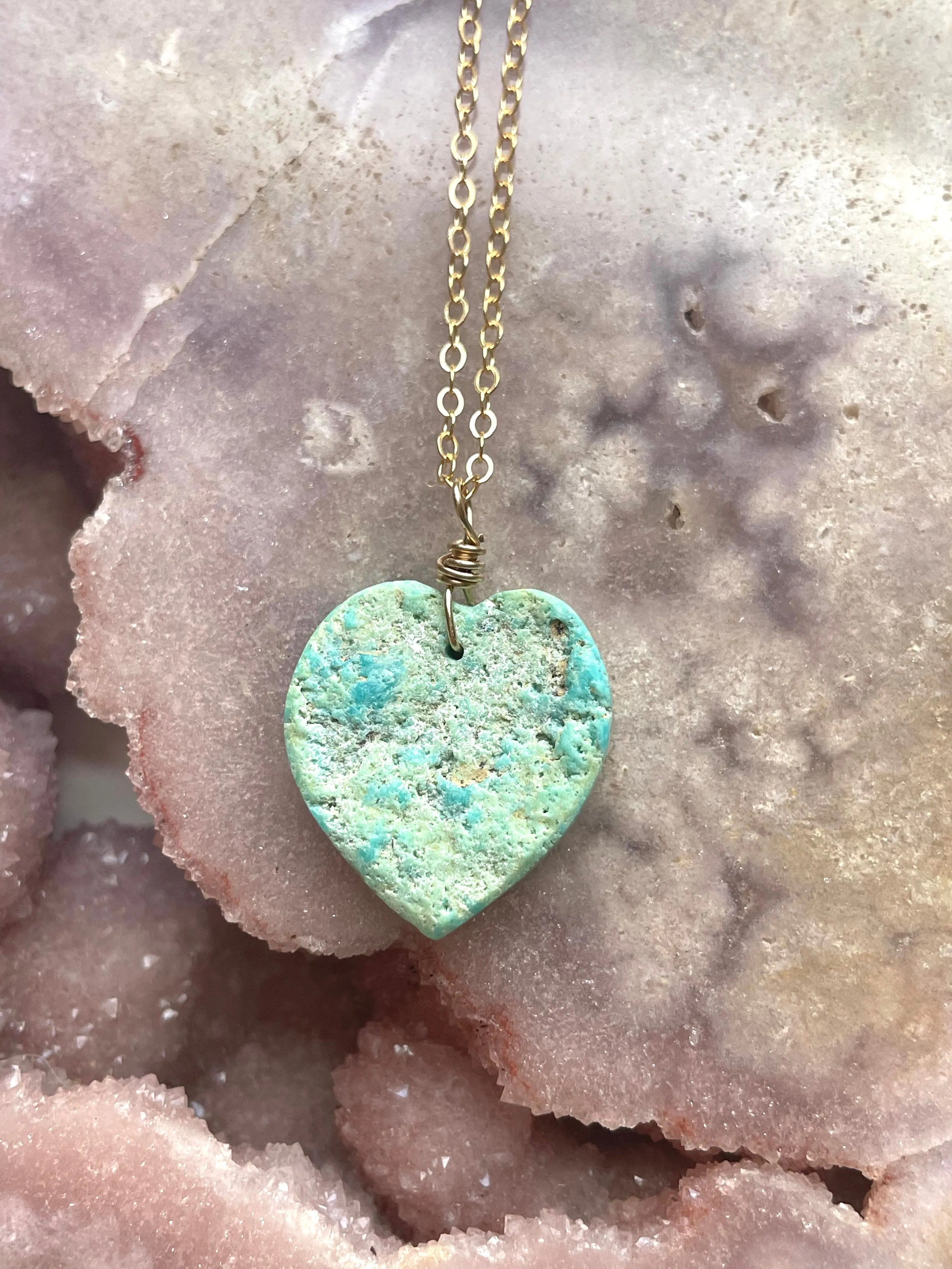 Genuine Arizona Turquoise Necklace  Crystal Necklace
