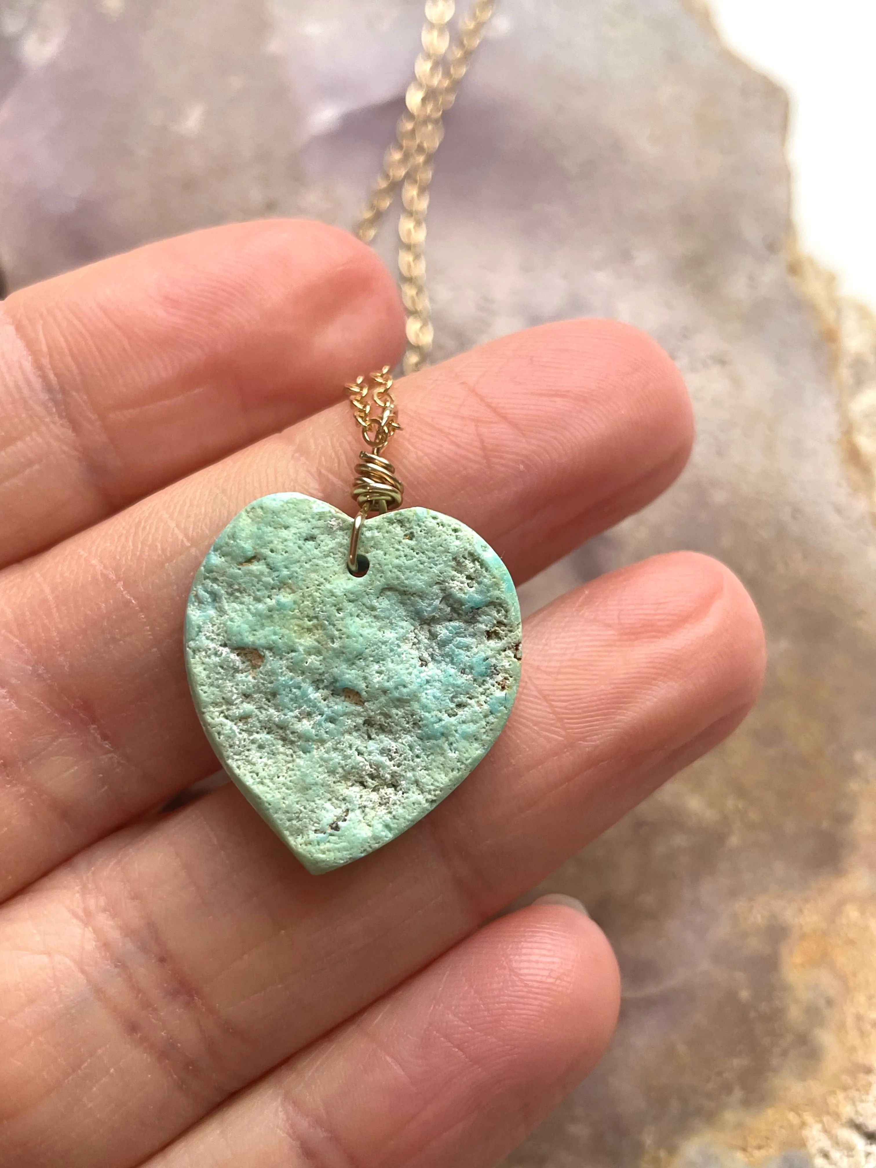 Genuine Arizona Turquoise Necklace  Crystal Necklace