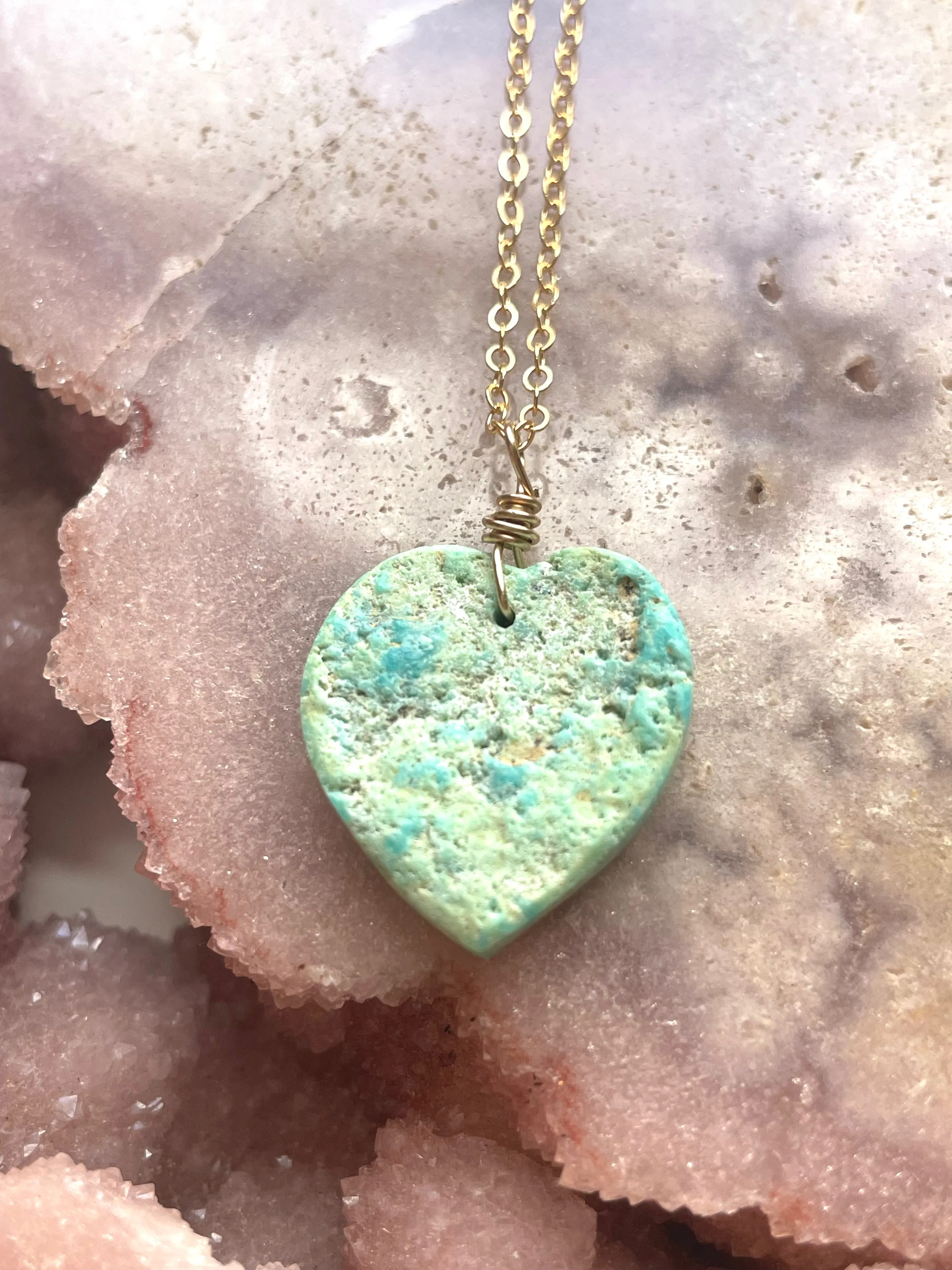 Genuine Arizona Turquoise Necklace  Crystal Necklace