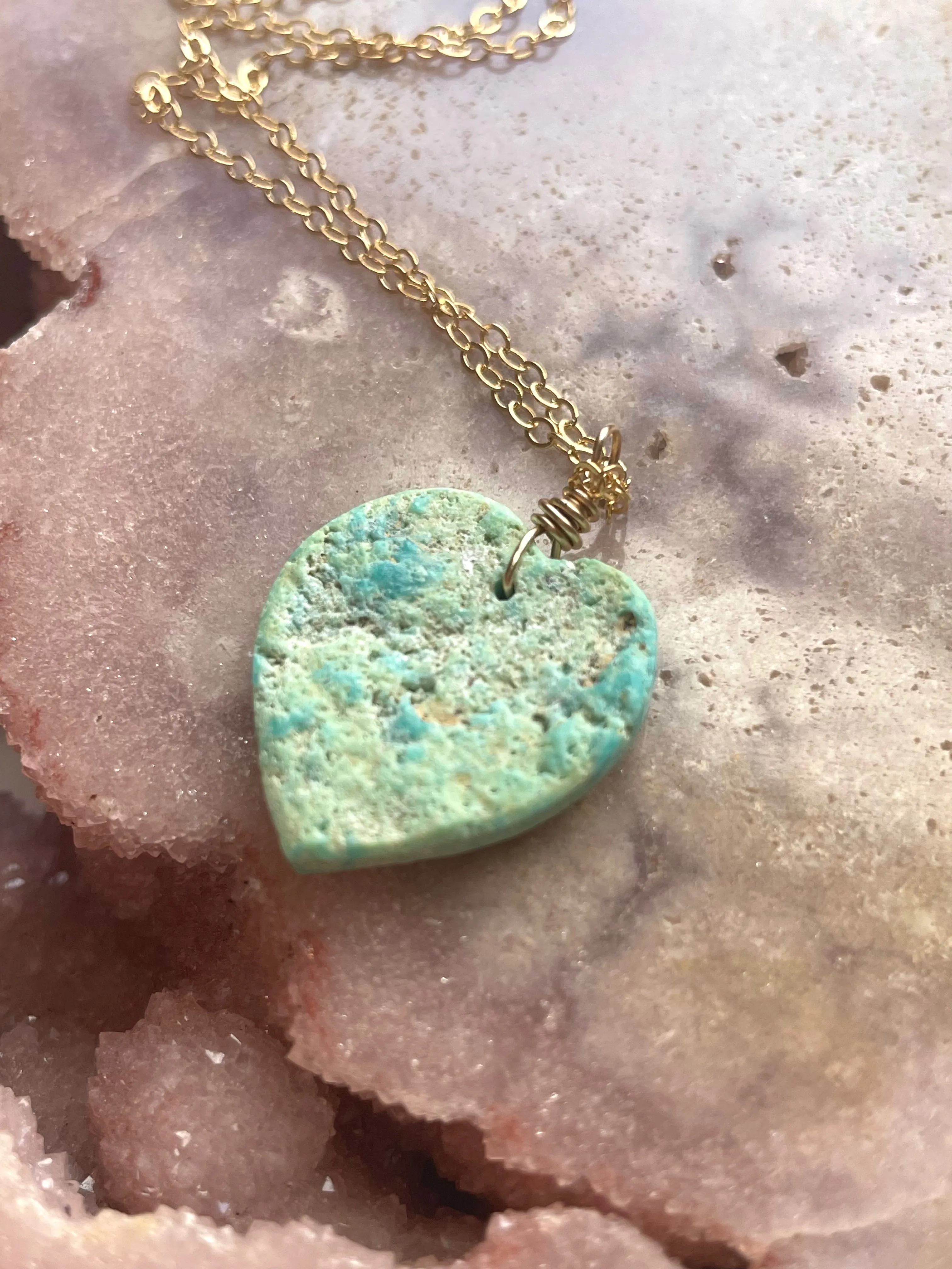 Genuine Arizona Turquoise Necklace  Crystal Necklace