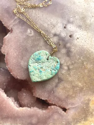 Genuine Arizona Turquoise Necklace  Crystal Necklace