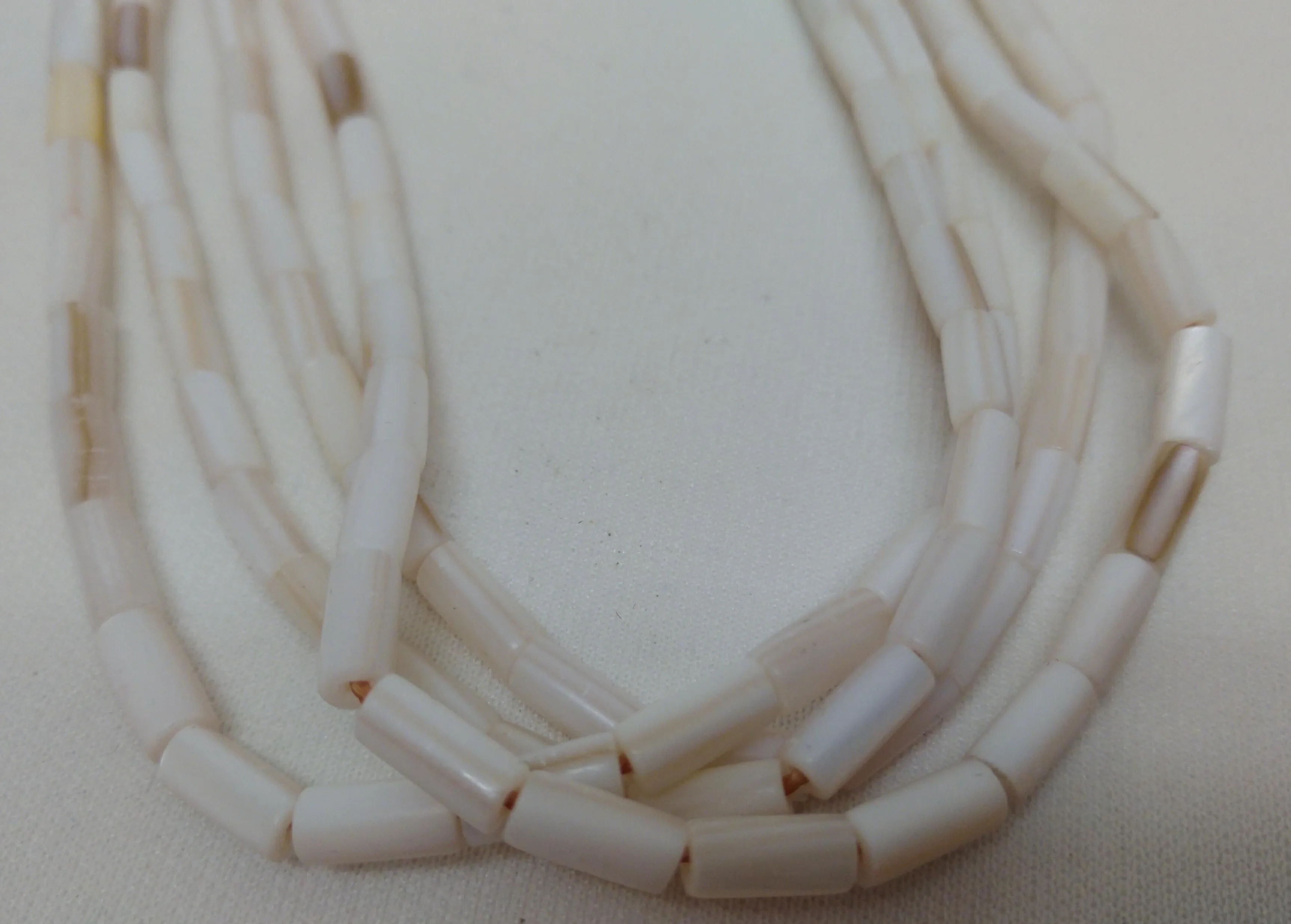 Genuine Clamshell Wampum (meaning straight white tubular bead) Beads