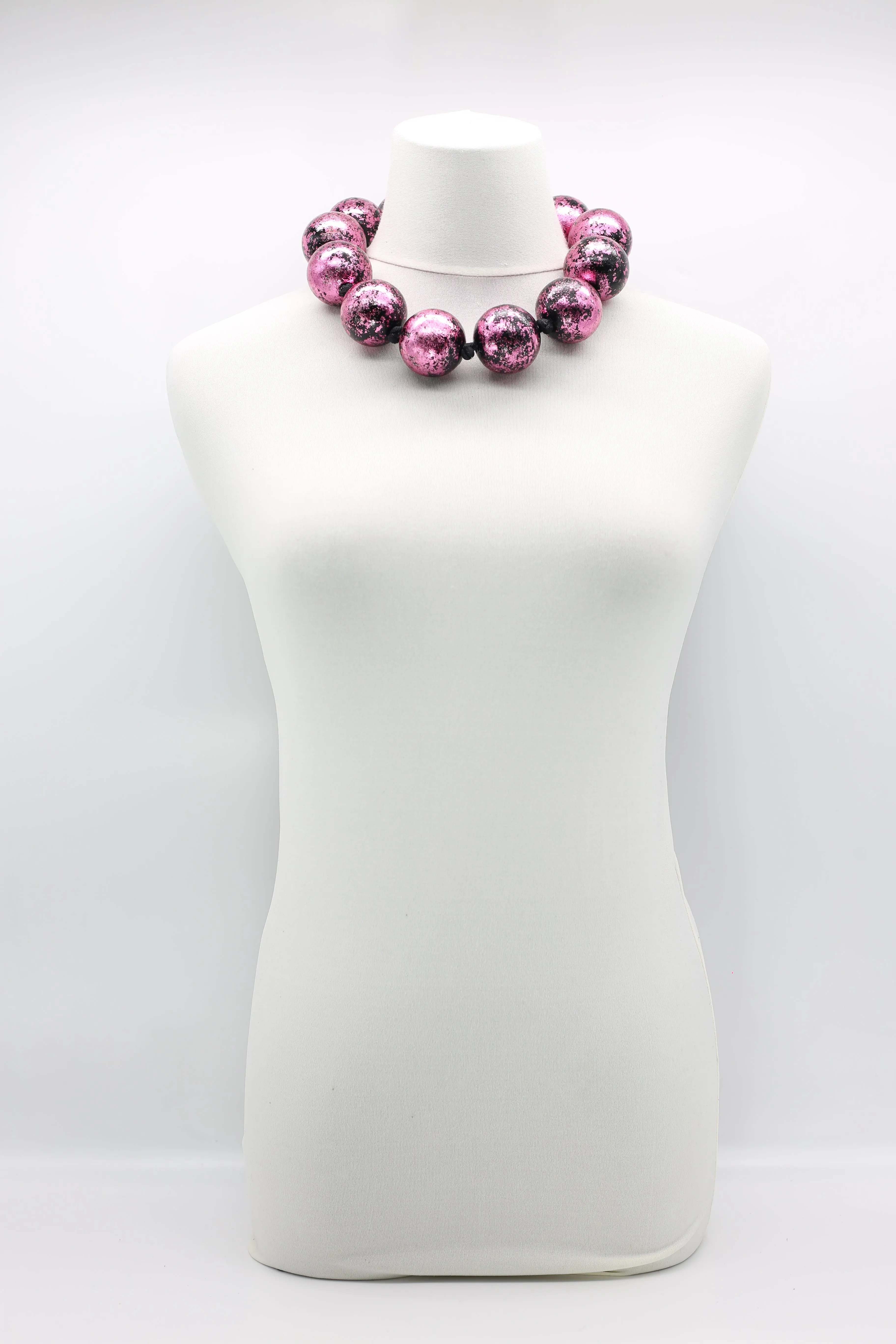 Giant Beads Necklaces - Hand gilded - Short