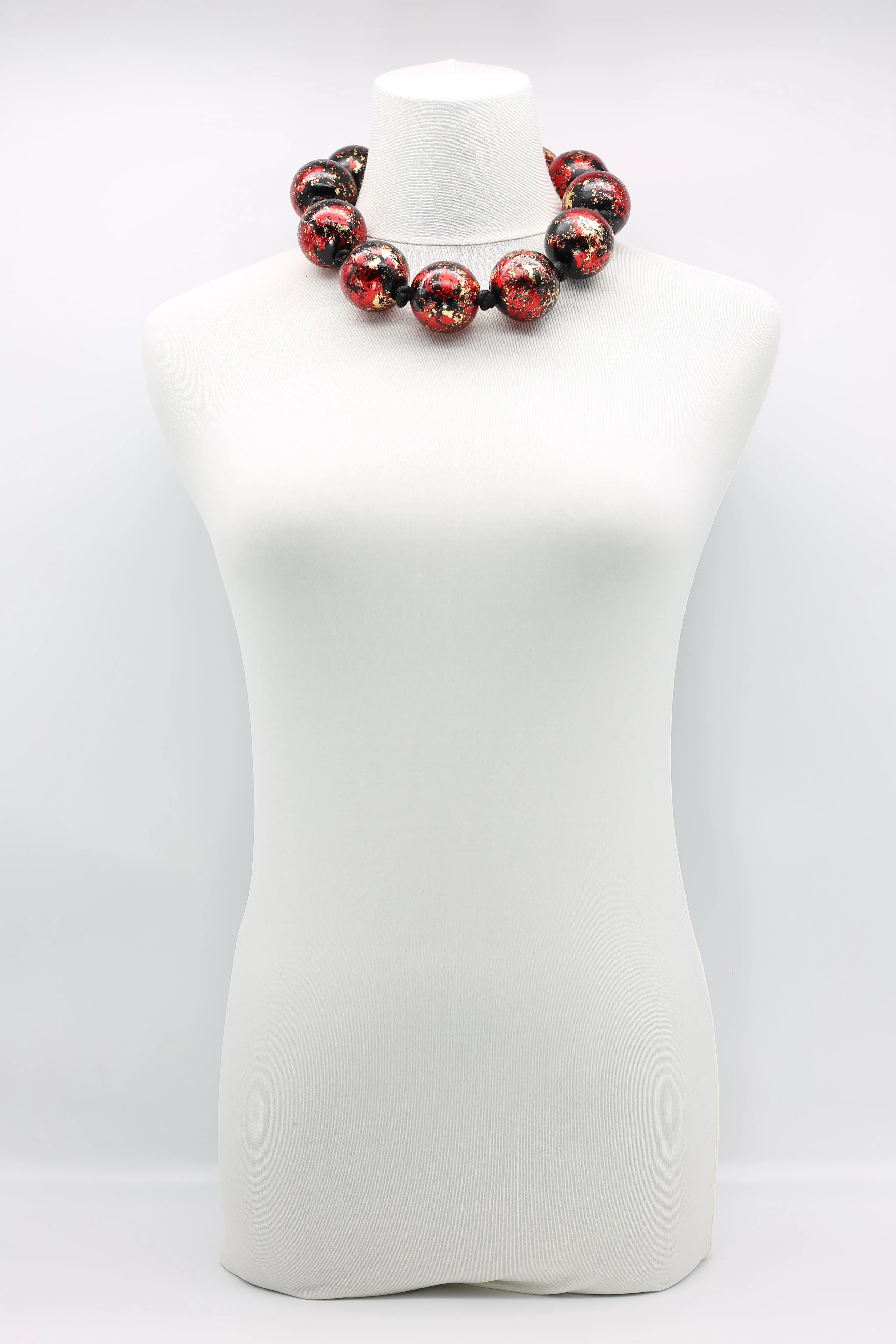 Giant Beads Necklaces - Hand gilded - Short