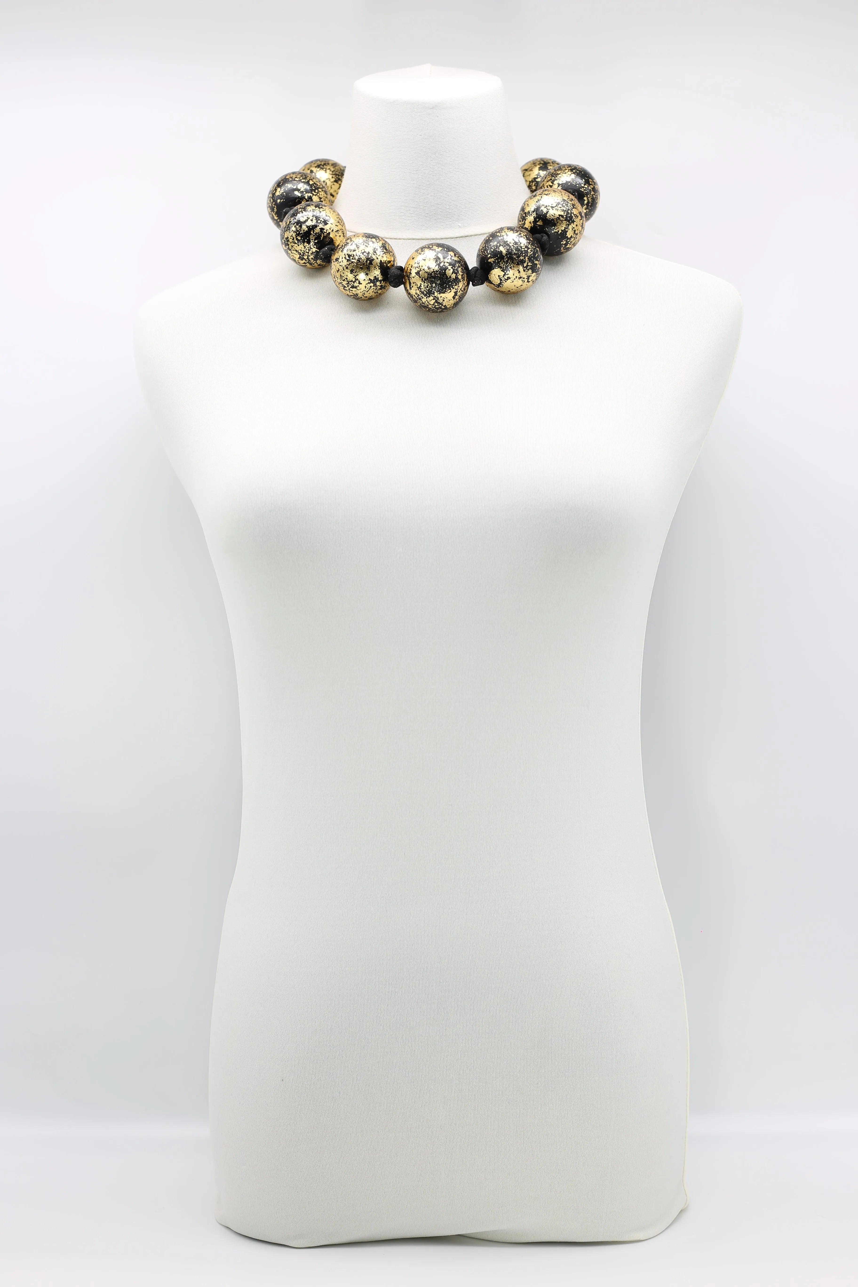 Giant Beads Necklaces - Hand gilded - Short