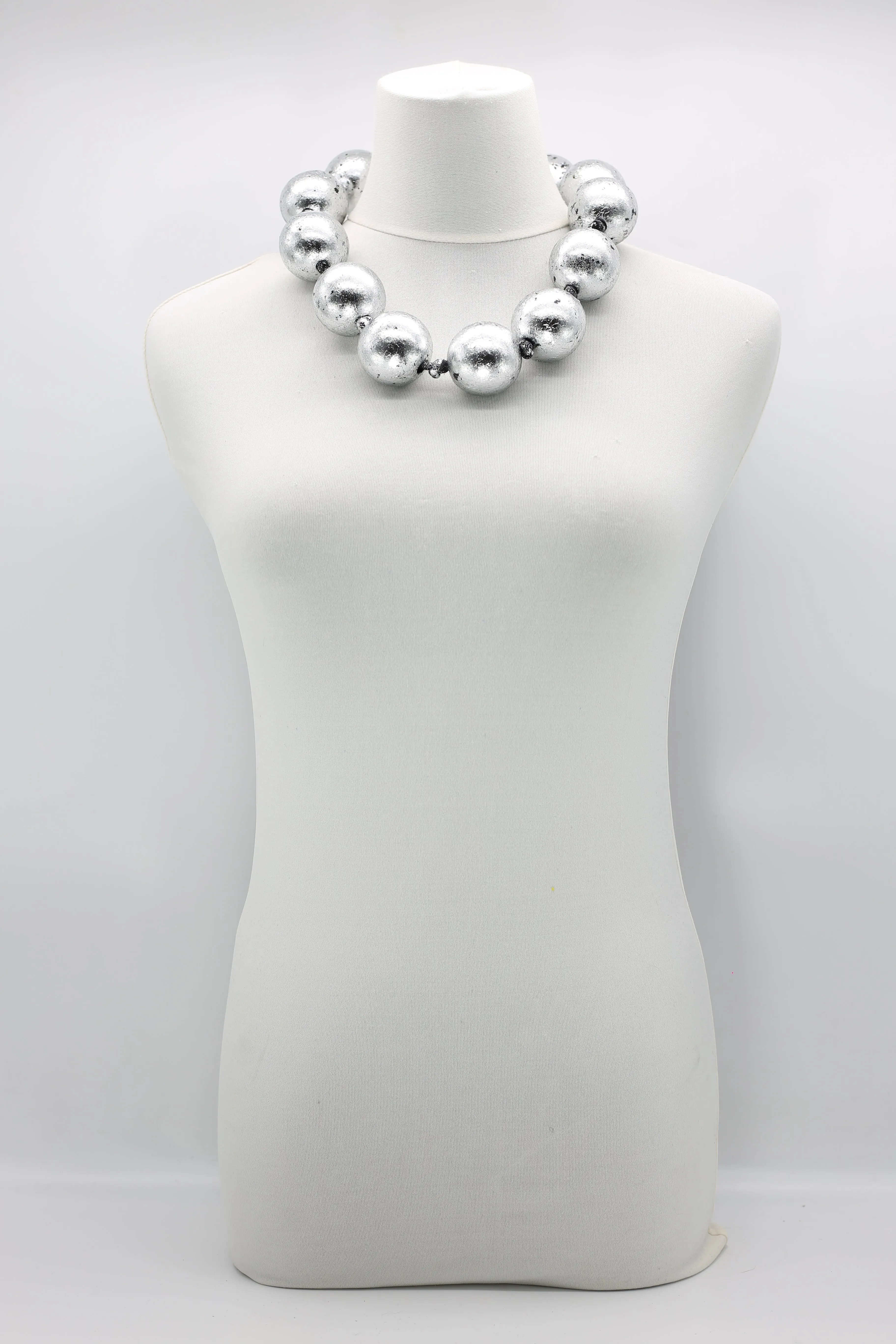 GIANT SIZE BEADS NECKLACES - HAND GILDED SOLID COLOUR