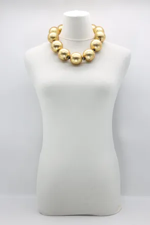 GIANT SIZE BEADS NECKLACES - HAND GILDED SOLID COLOUR