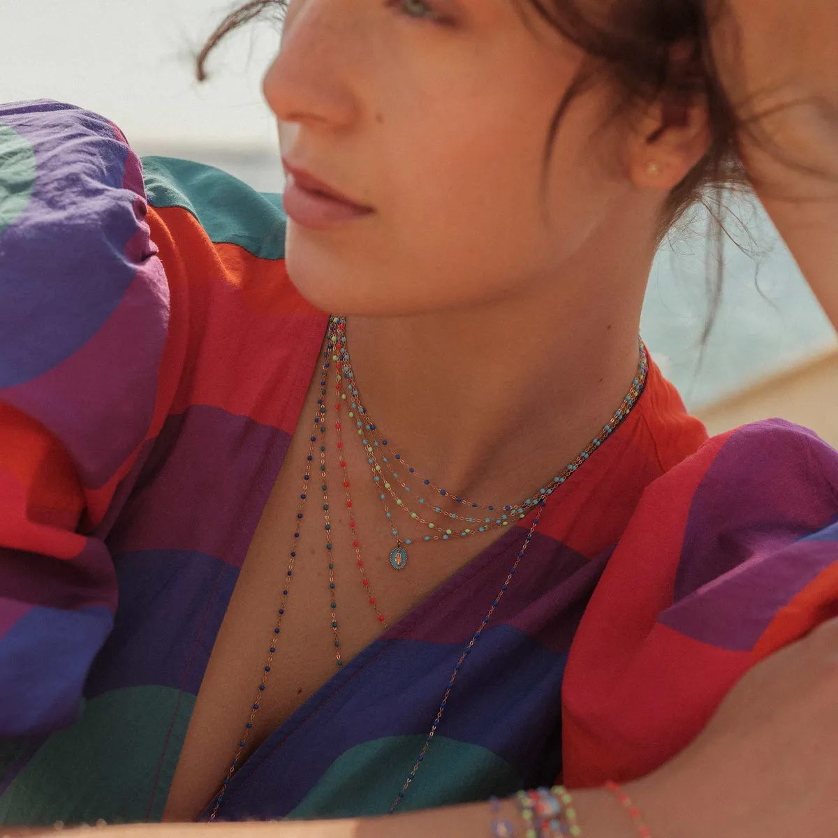 Gigi Clozeau Classic Necklace Turquoise & Yellow Gold