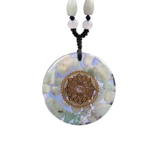 Gold Amazonite Amulet Necklace