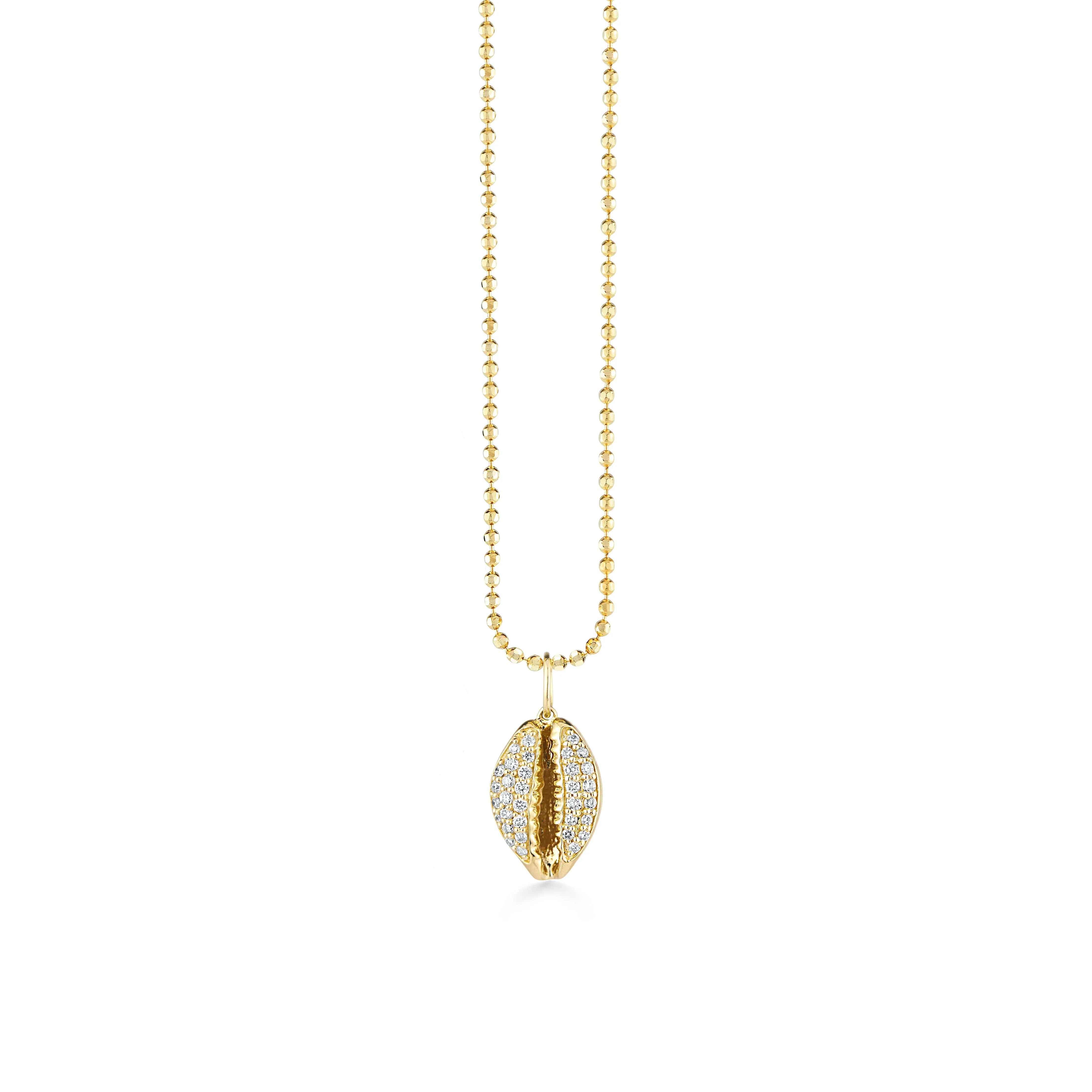 Gold & Diamond Cowrie Shell Charm