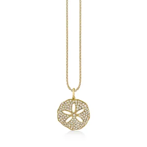 Gold & Diamond Large Sand Dollar Charm