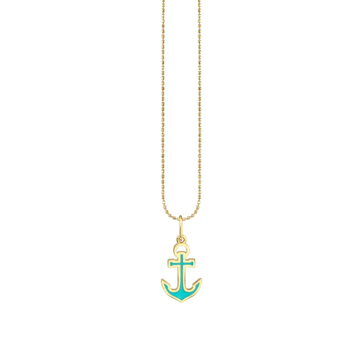 Gold & Enamel Anchor Charm