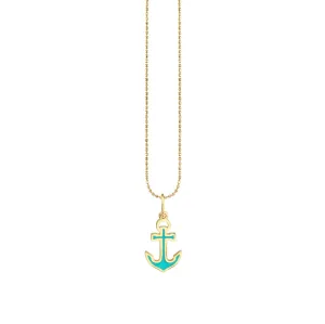 Gold & Enamel Anchor Charm