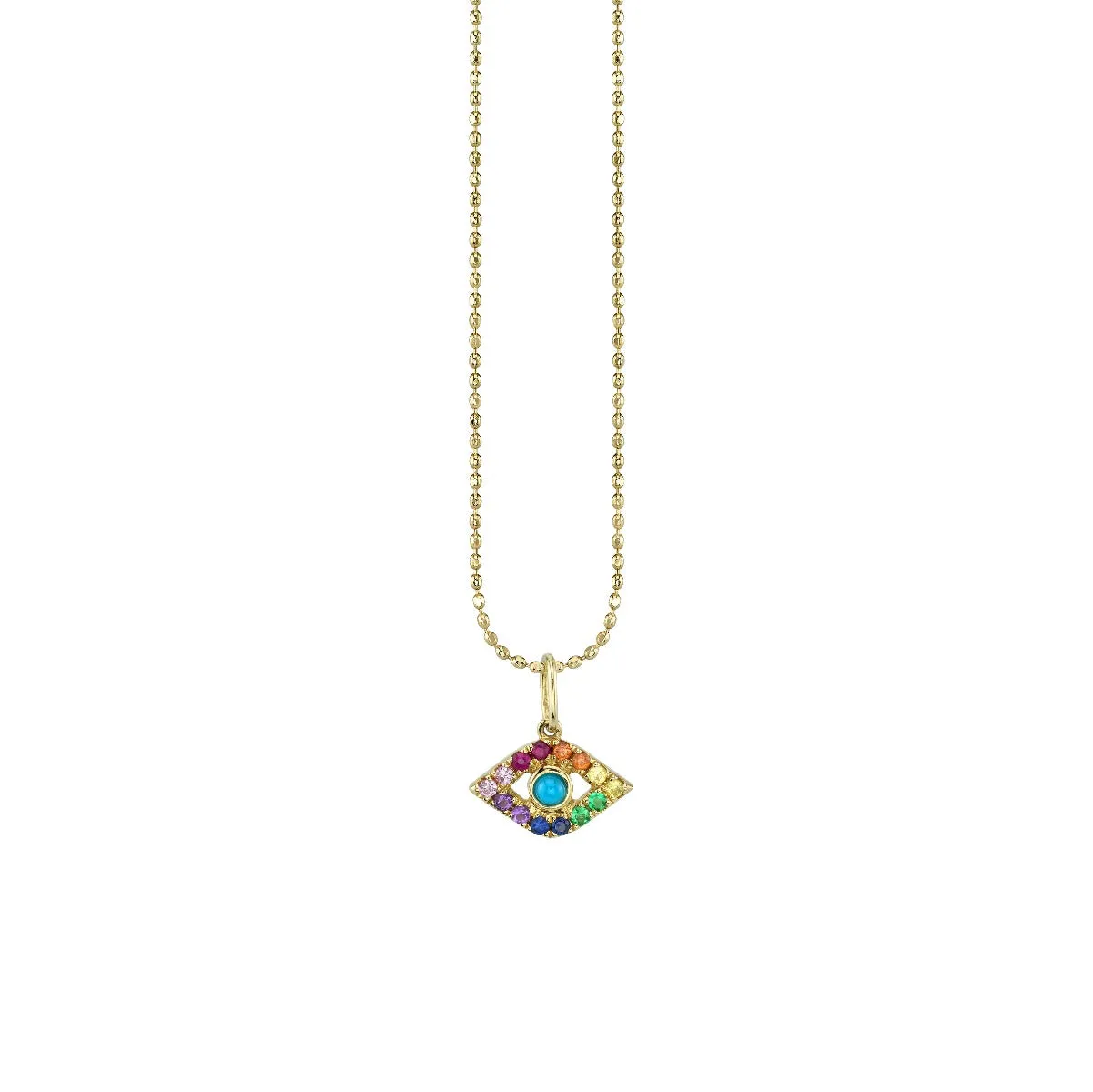 Gold & Rainbow Large Bezel Eye Charm