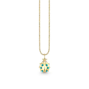 Gold & Turquoise Ladybug Charm