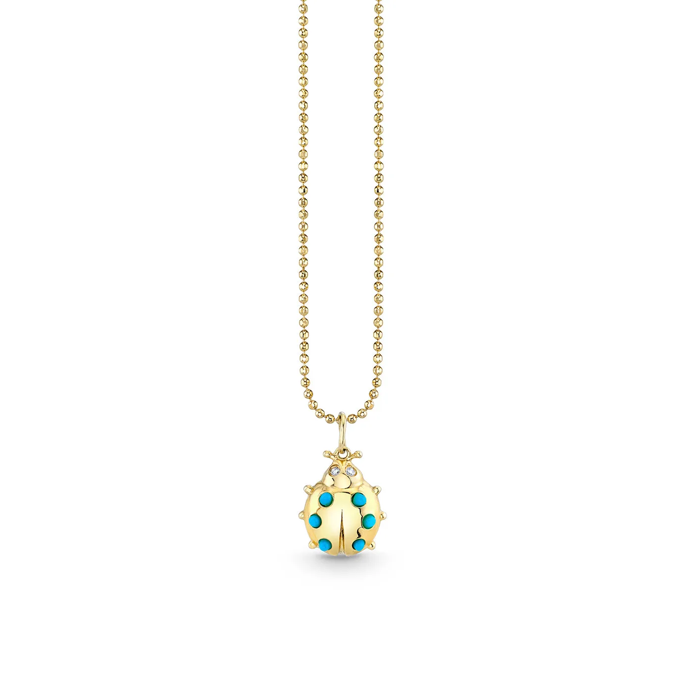 Gold & Turquoise Ladybug Charm