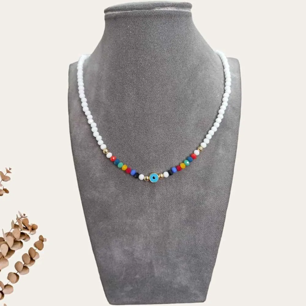 Gold Blue Eye Necklace