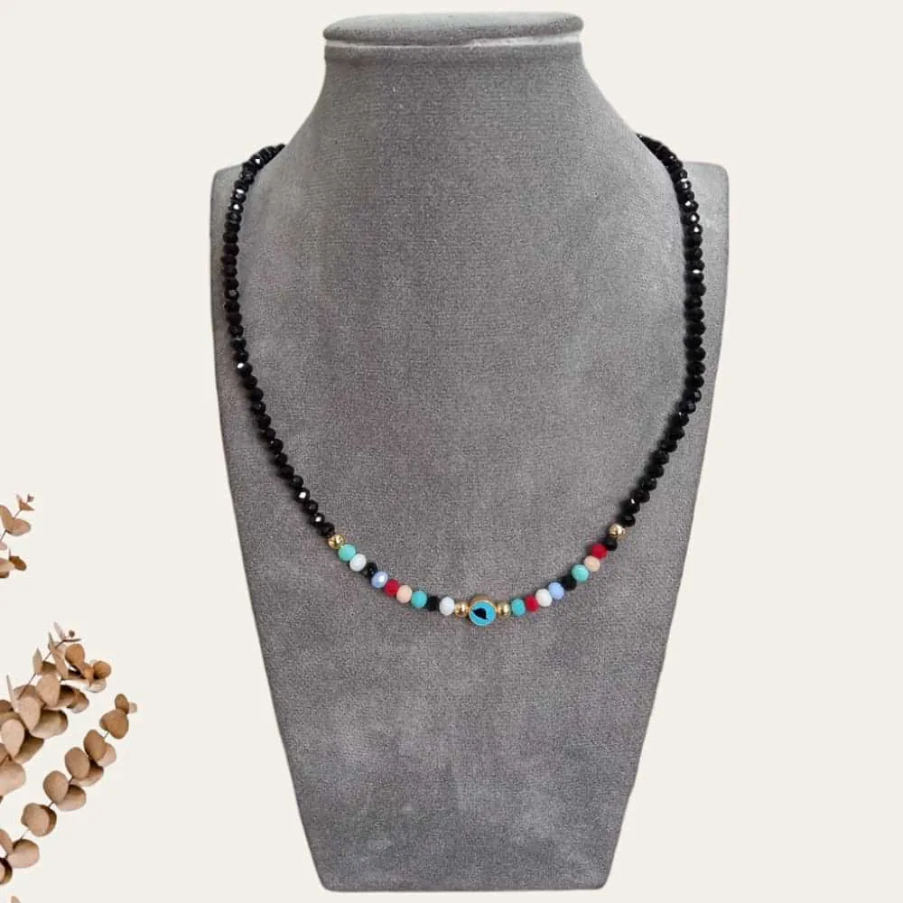 Gold Blue Eye Necklace