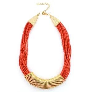 GOLD CORAL BEAD NECKLACE  #FW1404652 (OC8)