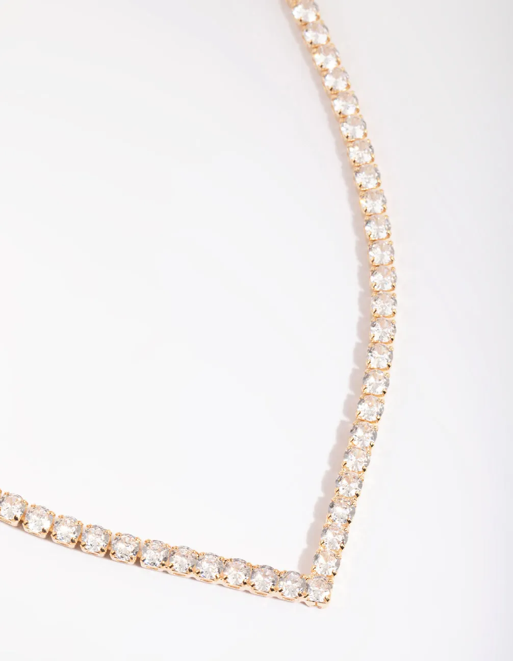 Gold Cubic Zirconia Point Necklace