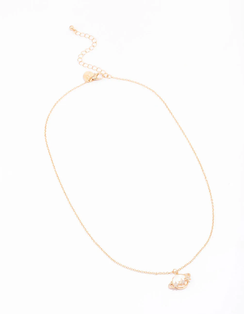 Gold Planet Shell Pendant Necklace