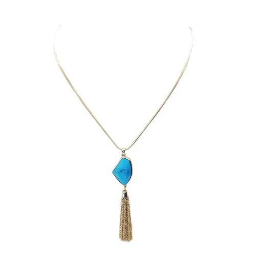 GOLD-TURQUOISE NECKLACE  #FW1203517 (NG6)