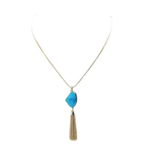 GOLD-TURQUOISE NECKLACE  #FW1203517 (NG6)