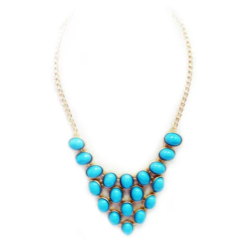 GOLD TURQUOISENECKLACE  #FW1403912 (ID24)