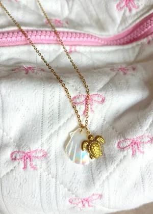 Gold Turtle Seashell Necklace